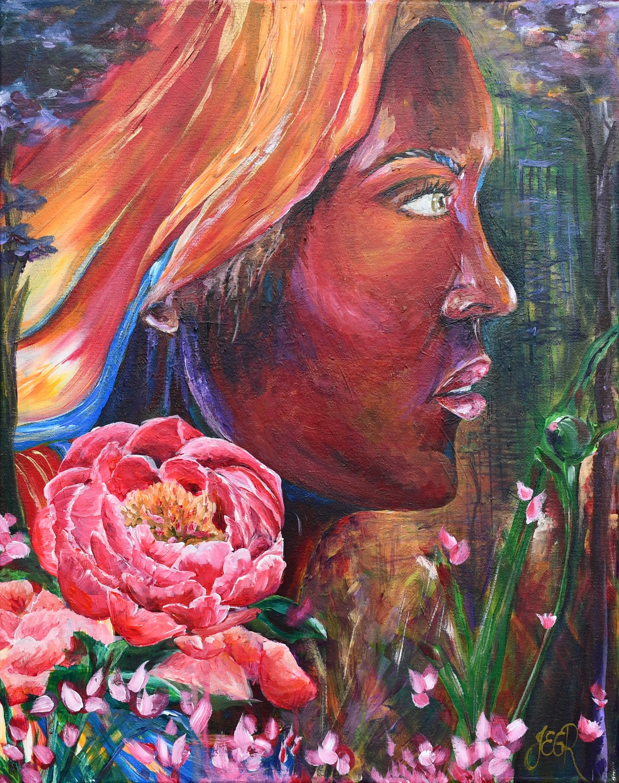 Woman and Flowers